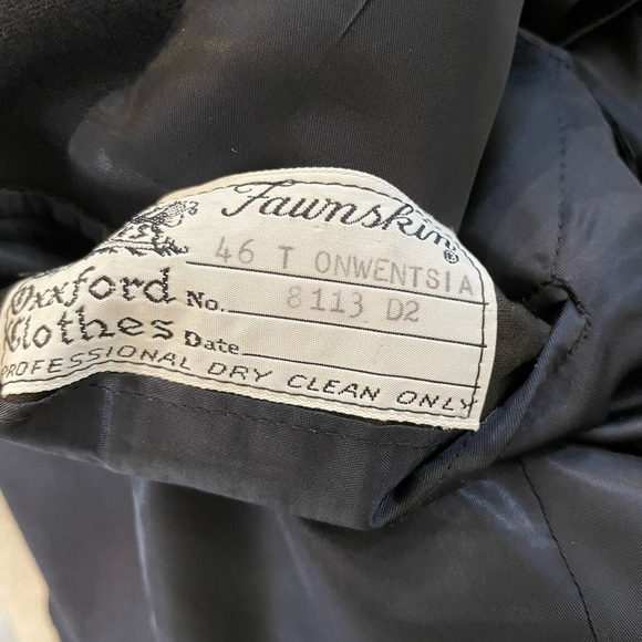 Oxxford Clothes Hand Made In USA Navy Wool Fawnskin Blazer Size 46 T $3295 - Picture 5 of 7